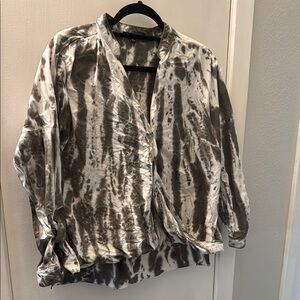 Tie-Dye Wrap Blouse